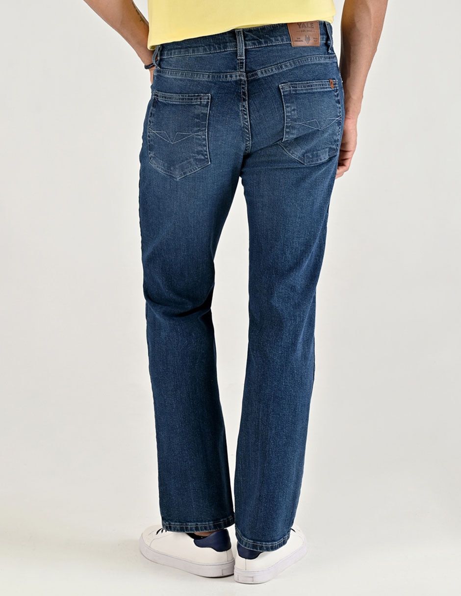 Jeans straight Yale deslavado para hombre