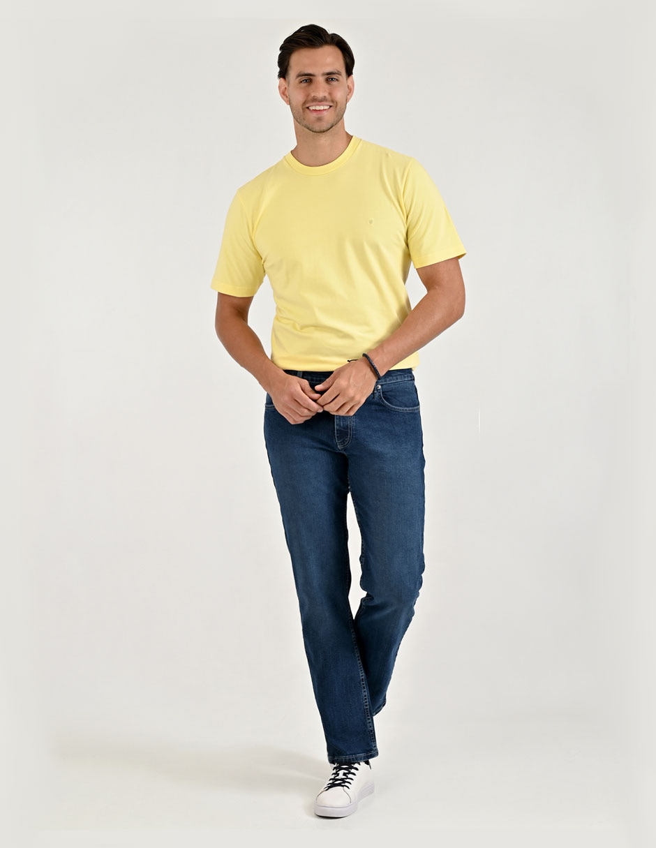 Jeans straight Yale deslavado para hombre