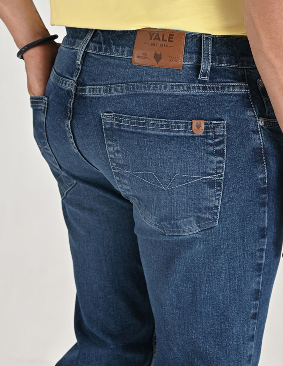 Jeans straight Yale deslavado para hombre