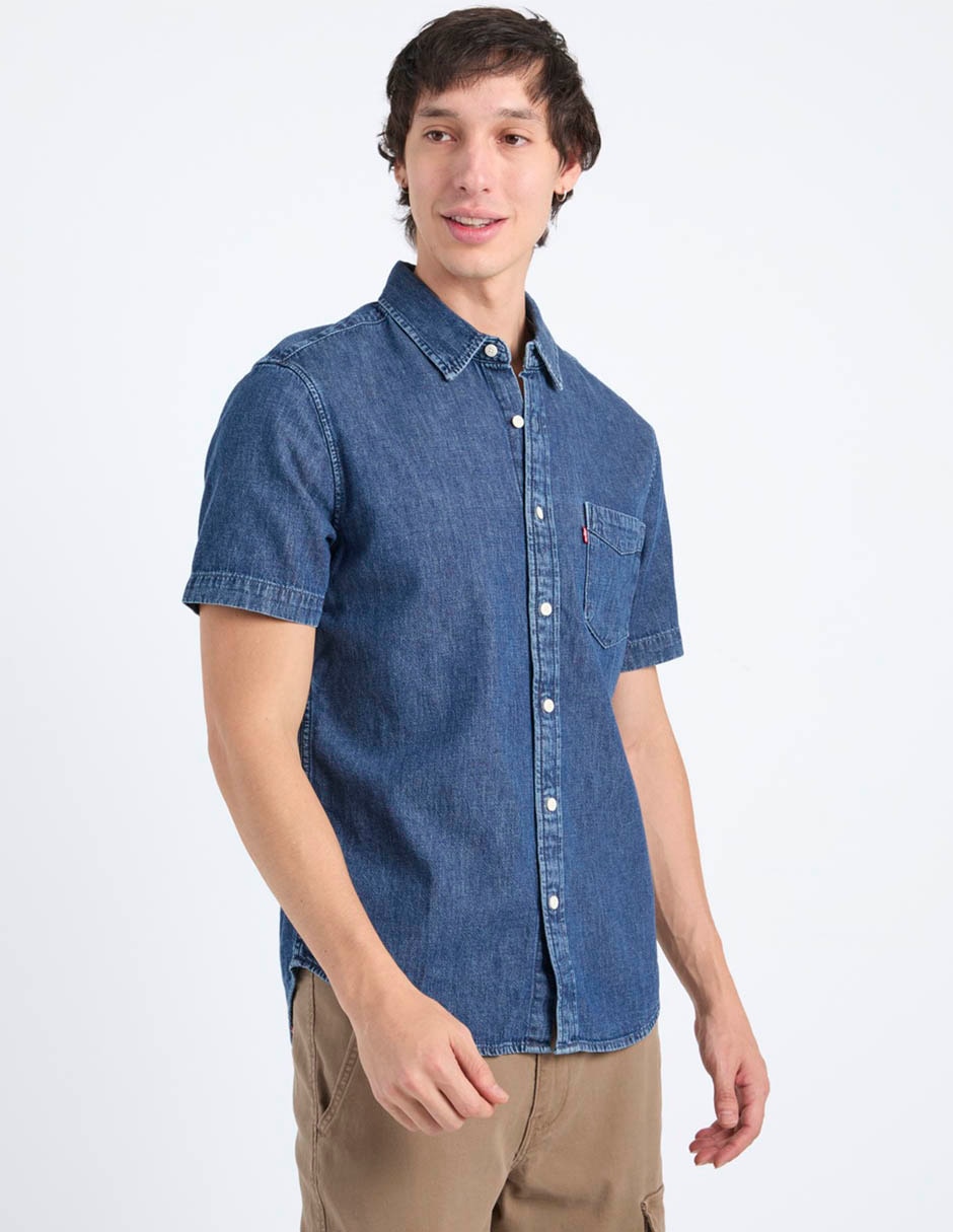 Camisa casual Levi´s de mezclilla manga corta para hombre