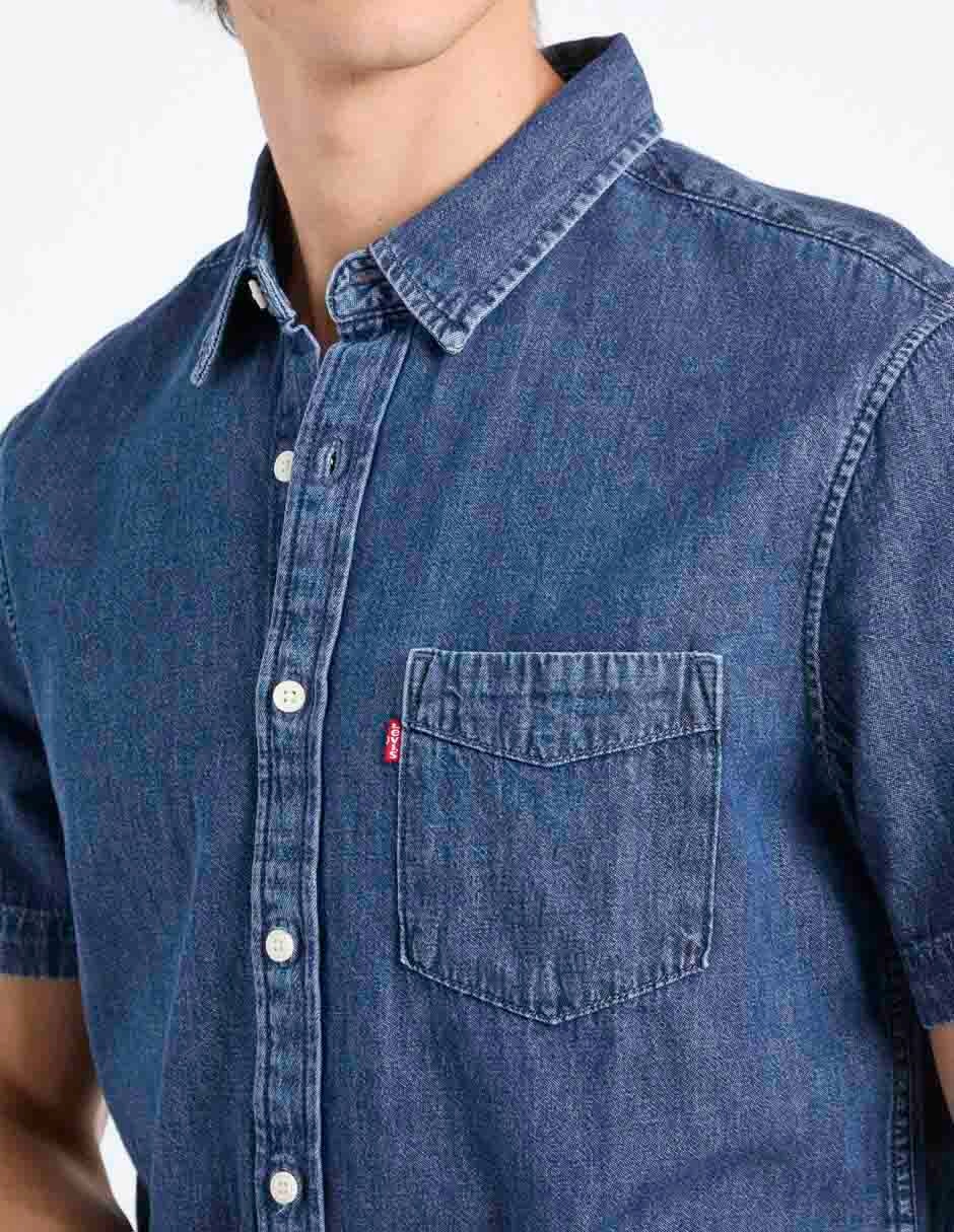 Camisa casual Levi´s de mezclilla manga corta para hombre
