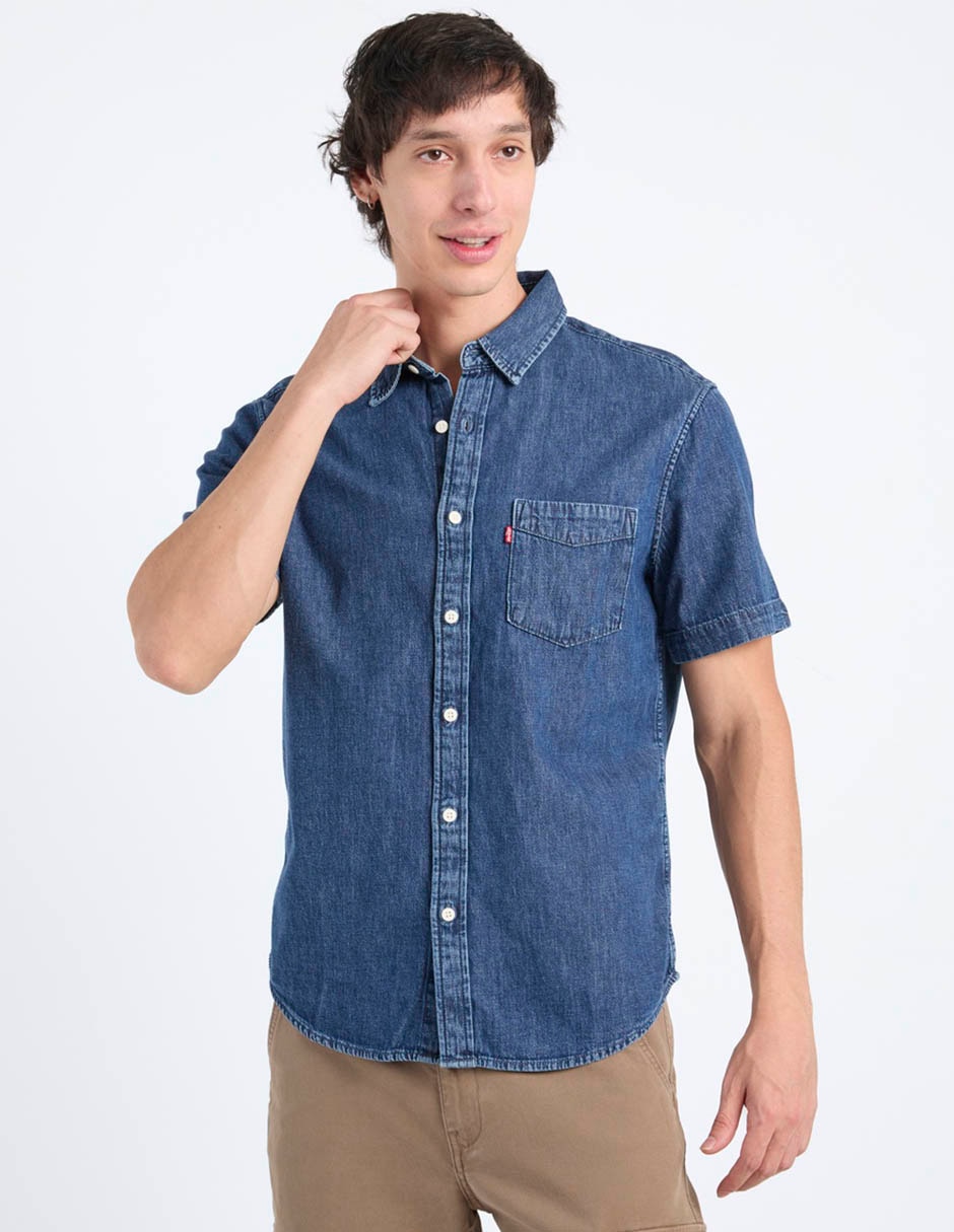 Camisa casual Levi´s de mezclilla manga corta para hombre
