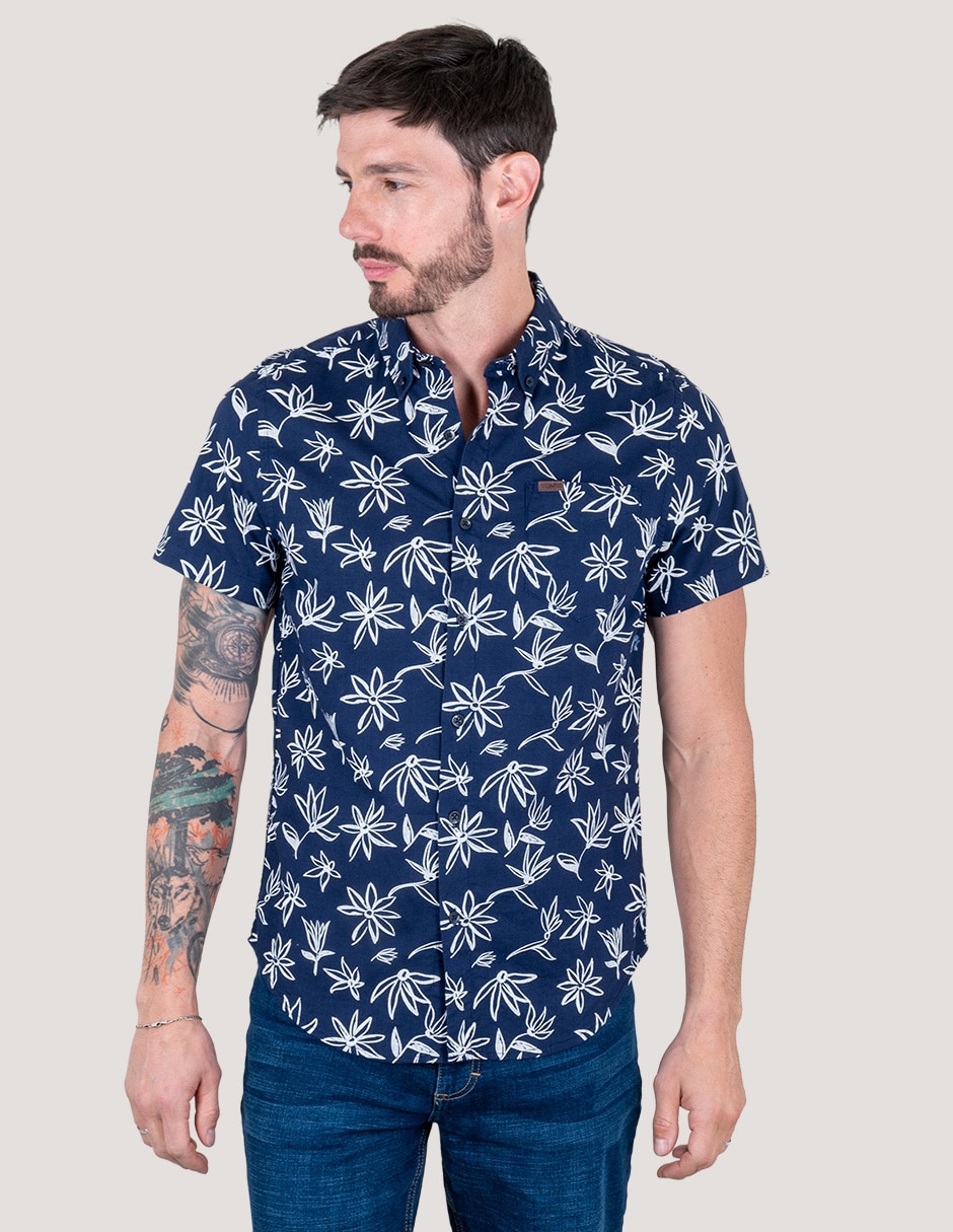 Camisa casual de algodón manga corta para hombre Camisa casual de algodón manga corta para hombre