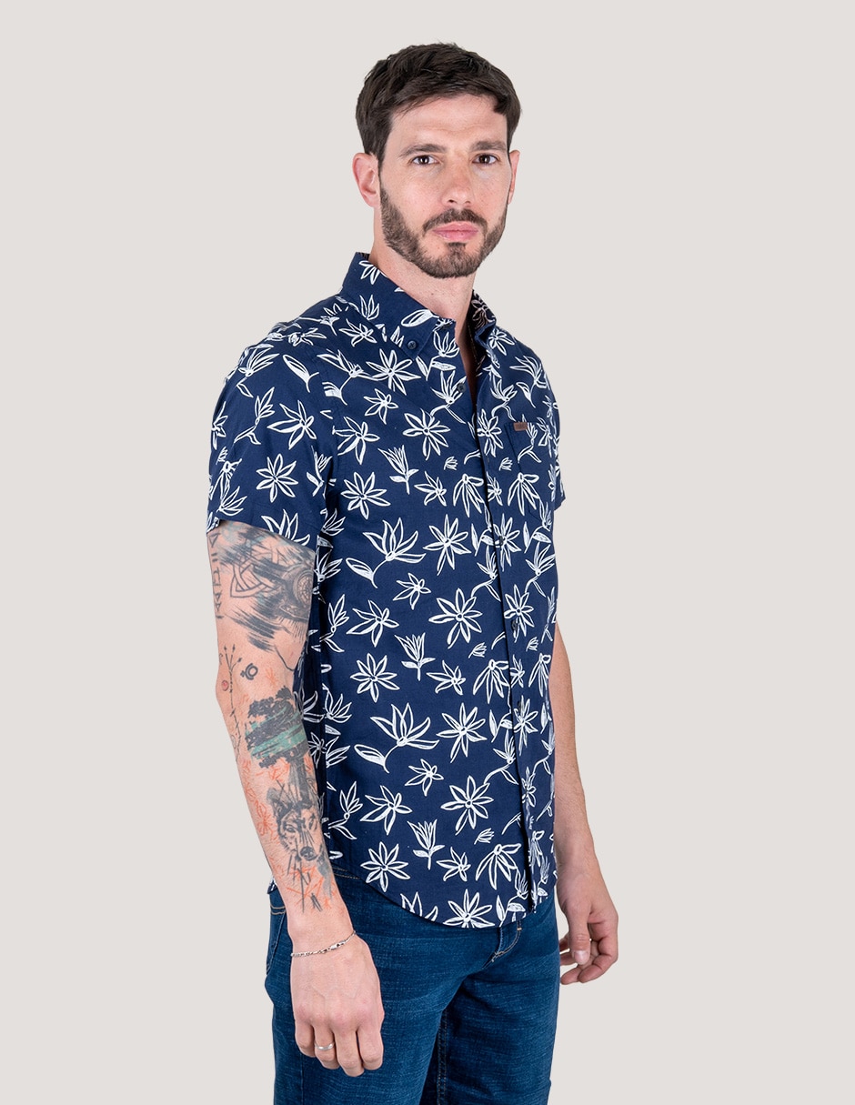 Camisa casual Lee de algodón manga corta para hombre