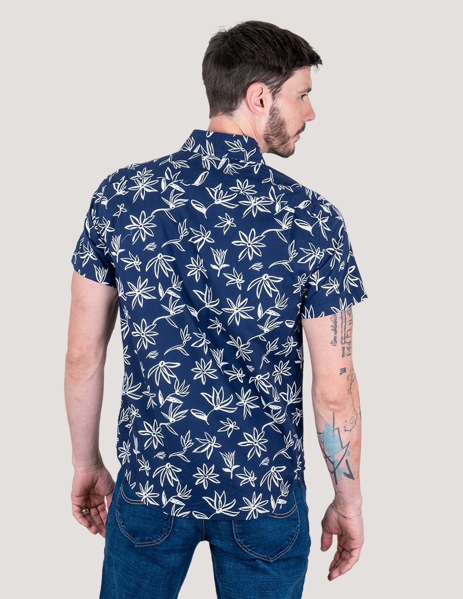 Camisa casual Lee de algodón manga corta para hombre