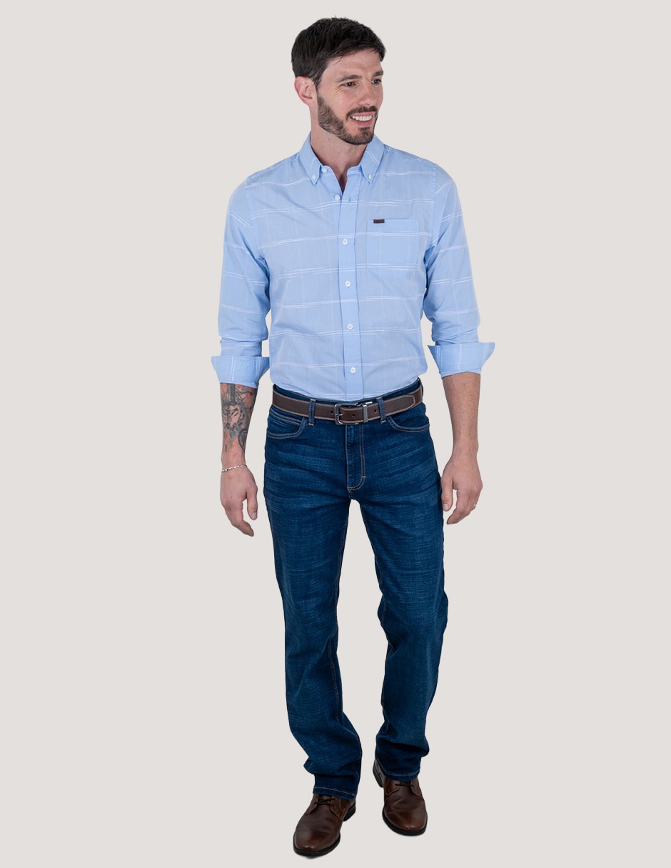 Camisa casual Lee manga larga para hombre