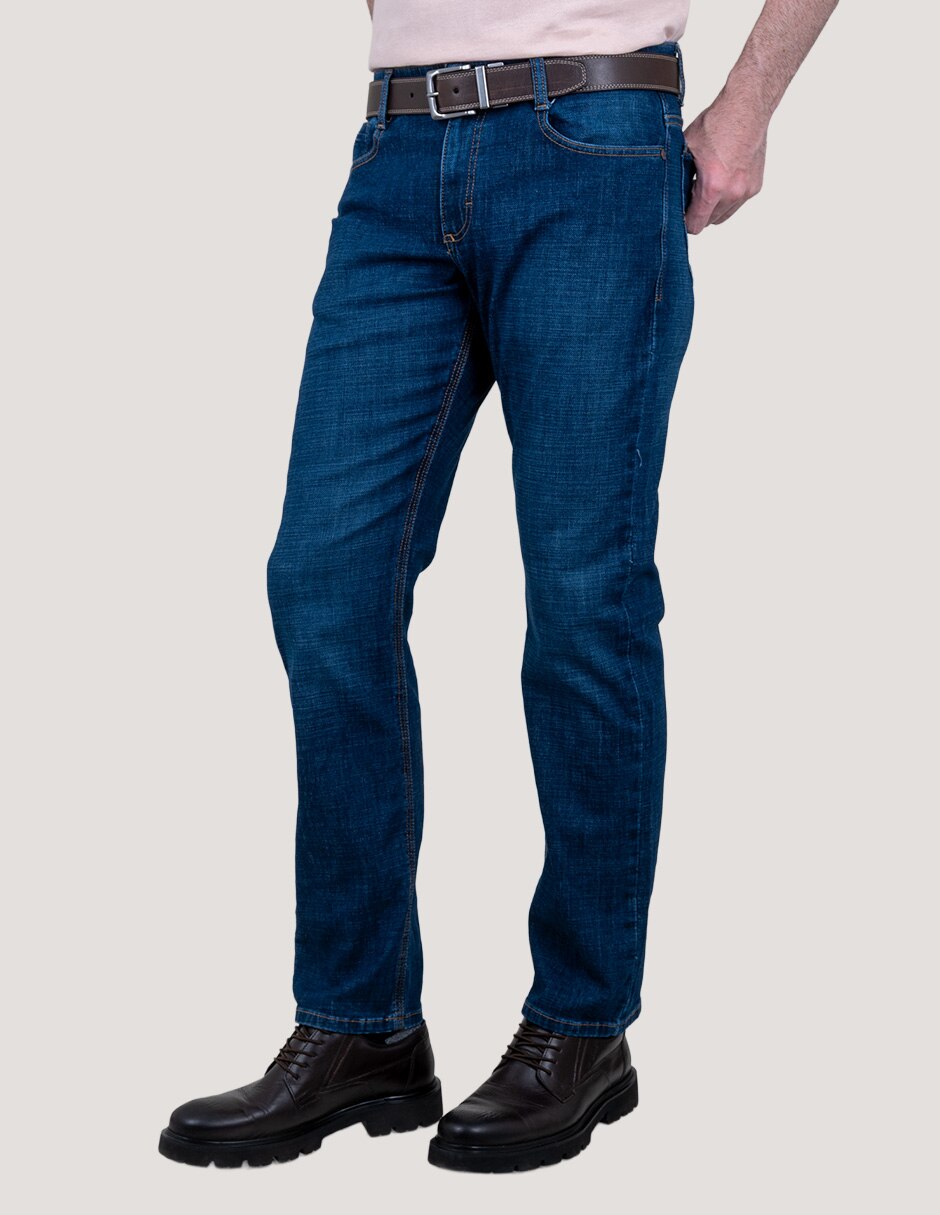 Jeans slim lavado stone wash para hombre 2