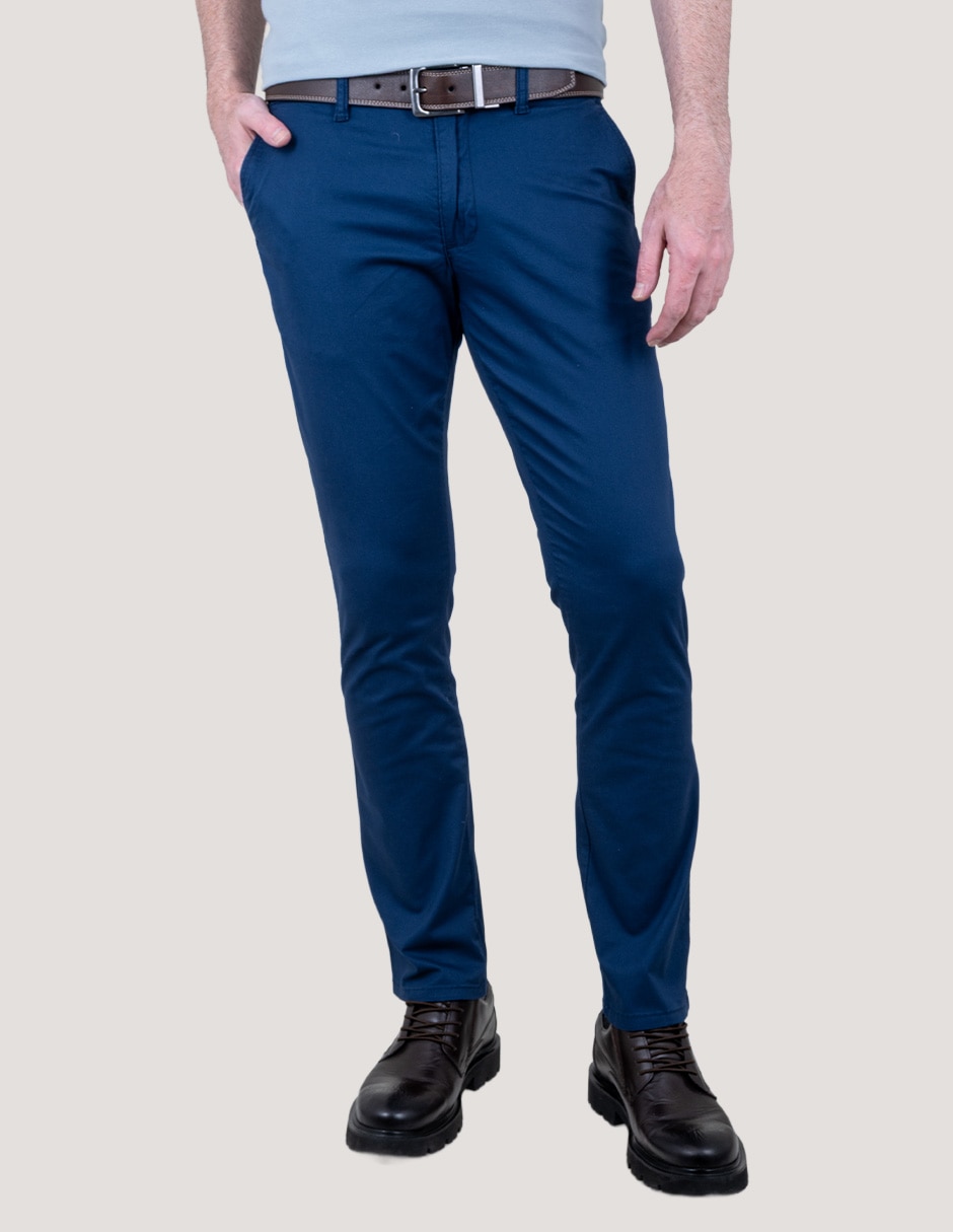 Pantalón slim de gabardina para hombre Pantalón slim de gabardina para hombre