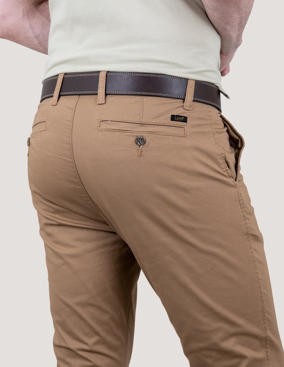 Pantalón casual slim Lee de gabardina para hombre