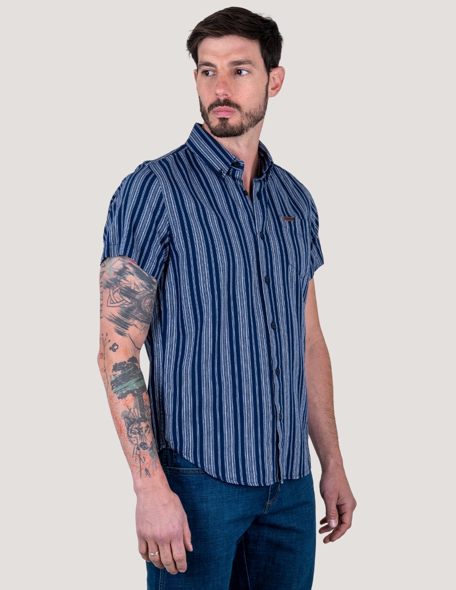 Camisa casual Lee de algodón manga corta para hombre