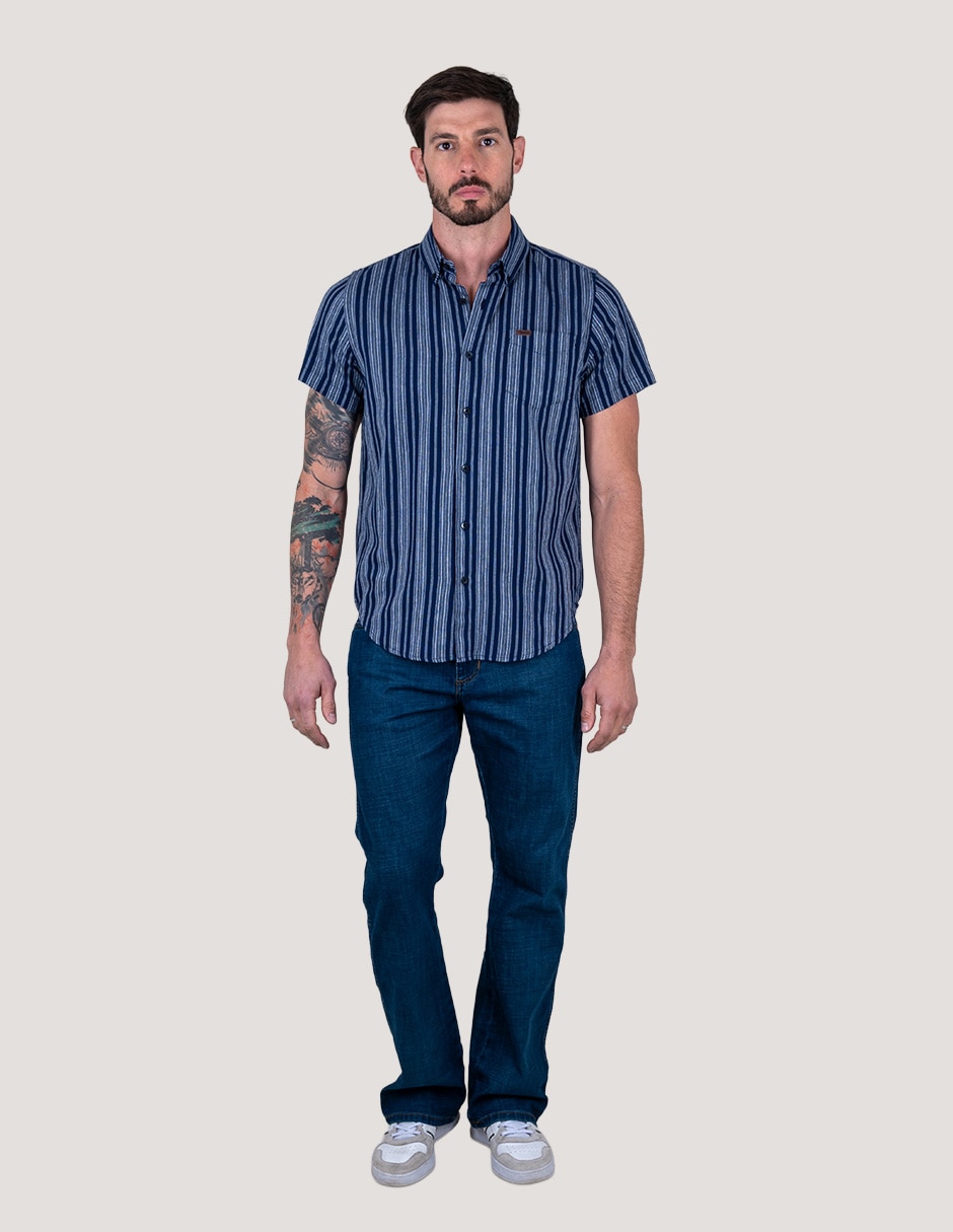 Camisa casual Lee de algodón manga corta para hombre