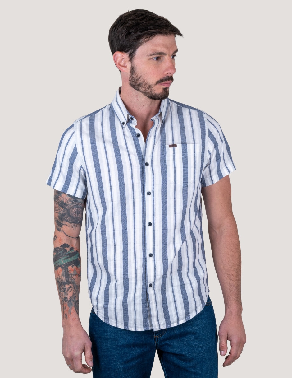 Camisa casual de algodón manga corta para hombre Camisa casual de algodón manga corta para hombre