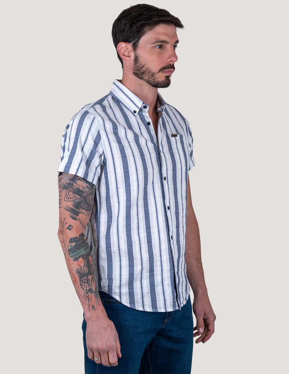 Camisa casual Lee de algodón manga corta para hombre