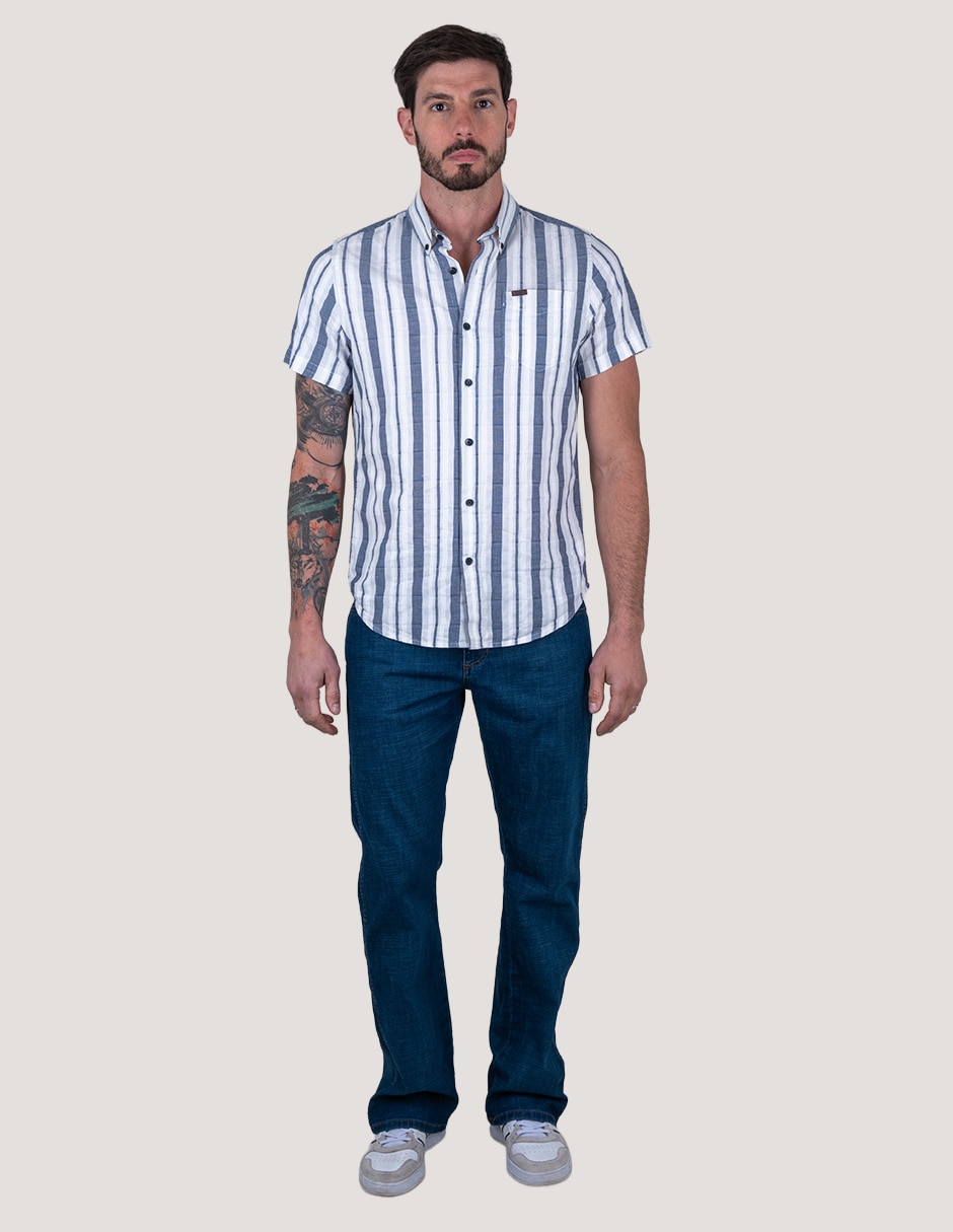 Camisa casual Lee de algodón manga corta para hombre