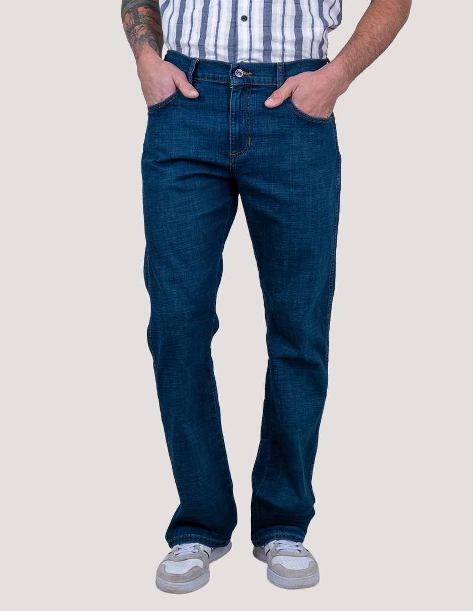 Jeans boot lavado whisker para hombre 1