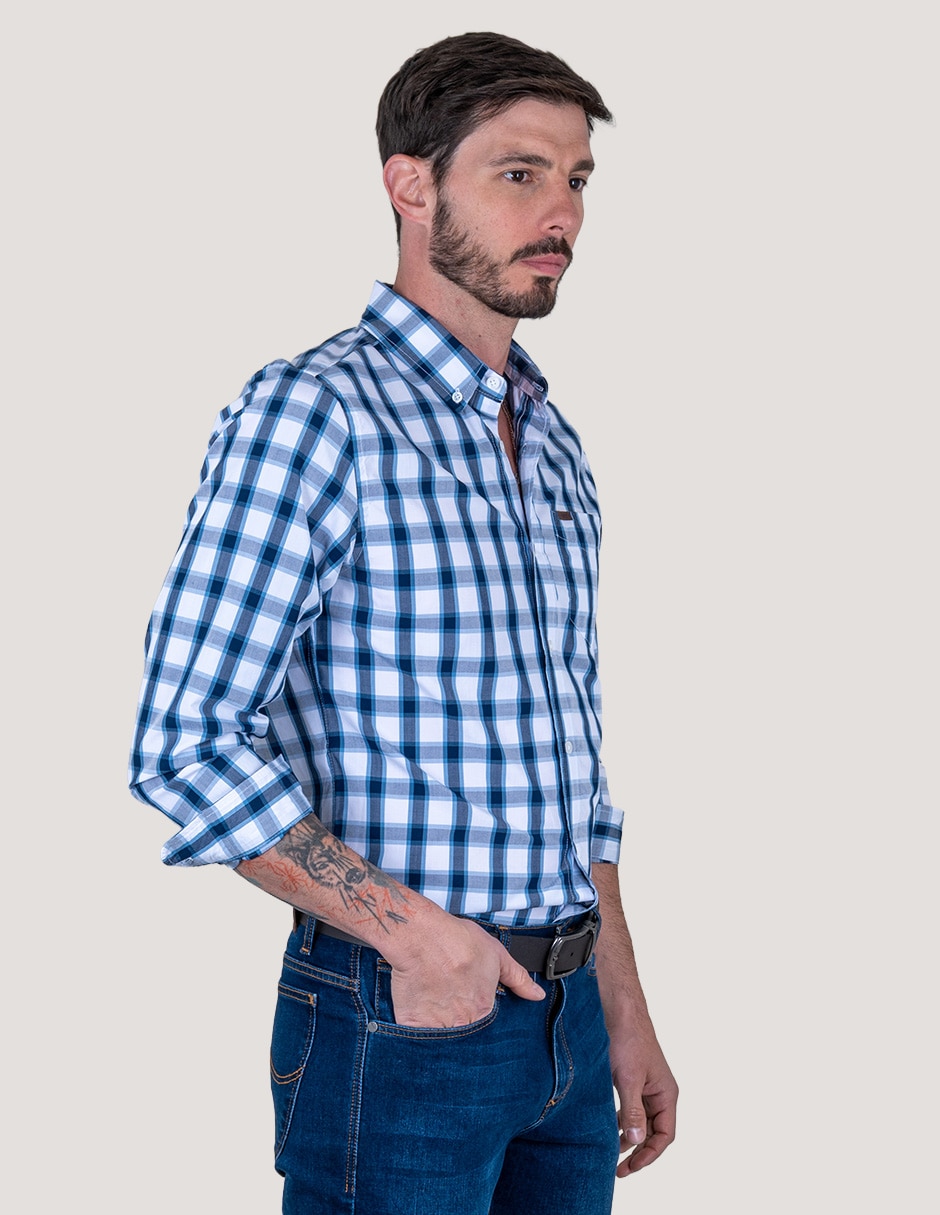 Camisa casual Lee manga larga para hombre