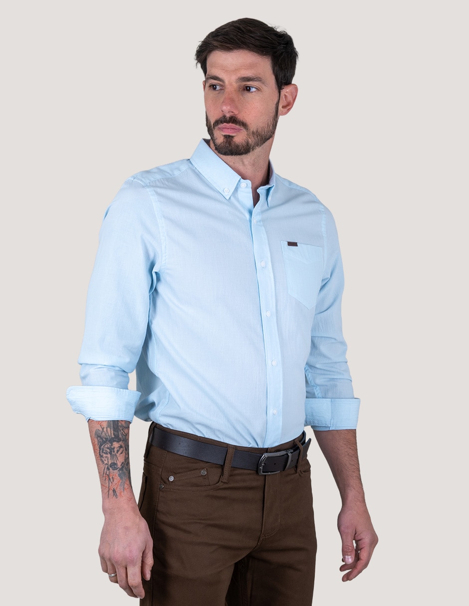 Camisa casual Lee manga larga para hombre