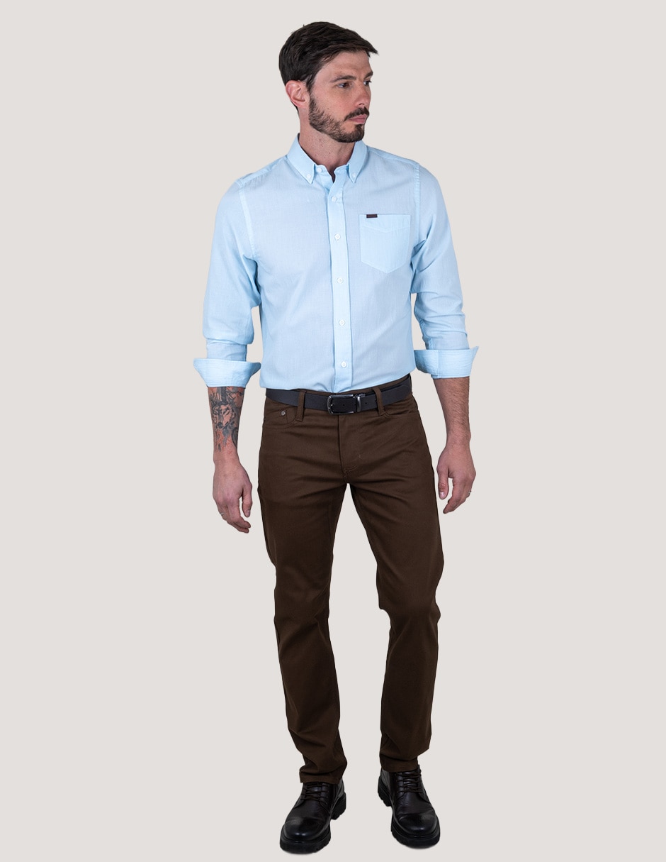 Camisa casual Lee manga larga para hombre