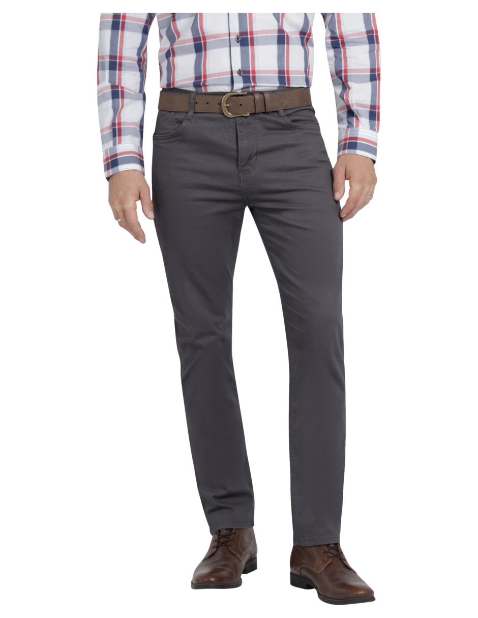 Pantalón slim de gabardina para hombre Pantalón slim de gabardina para hombre