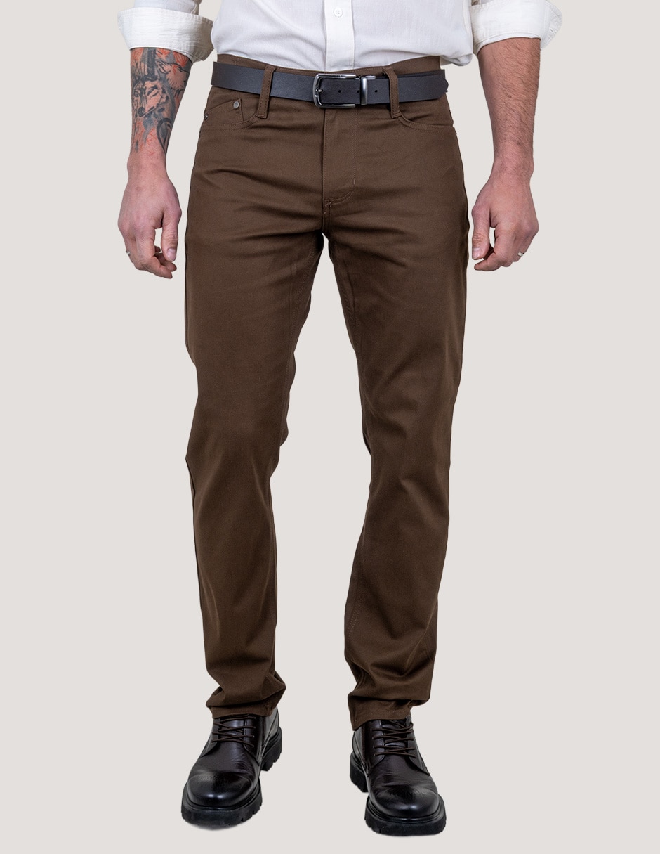 Pantalón slim de gabardina para hombre Pantalón slim de gabardina para hombre