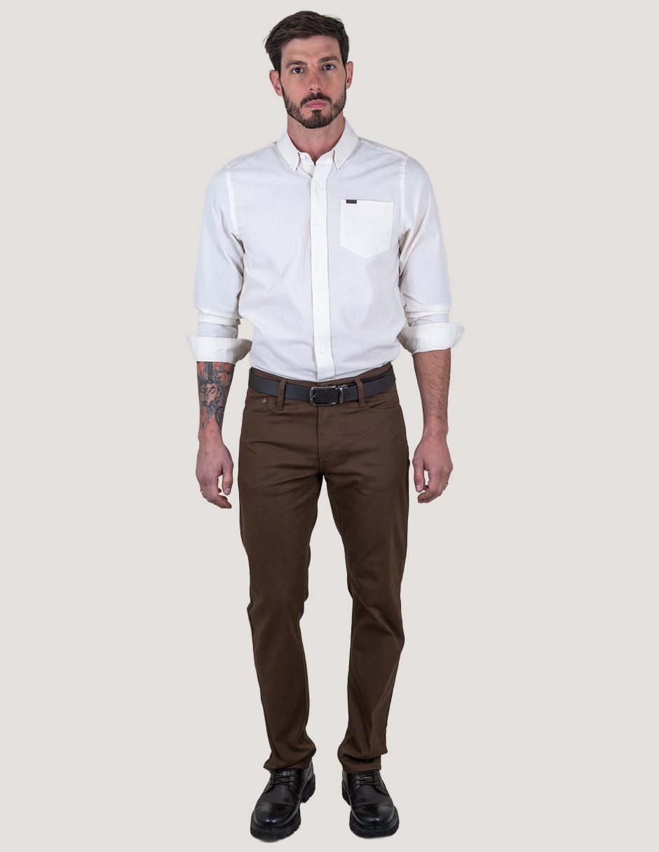 Pantalón slim de gabardina para hombre 5