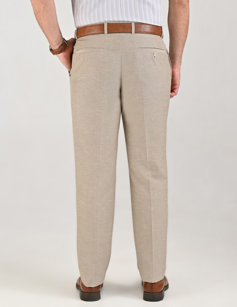 Pantalón business casual chino slim de lino para hombre 4