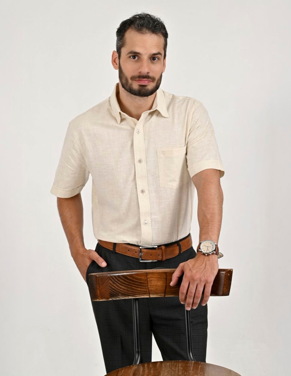 Camisa manga corta Yale para hombre
