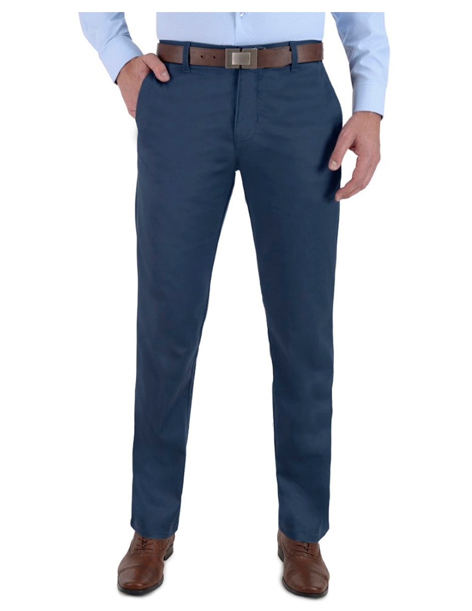 Pantalón casual slim de gabardina para hombre