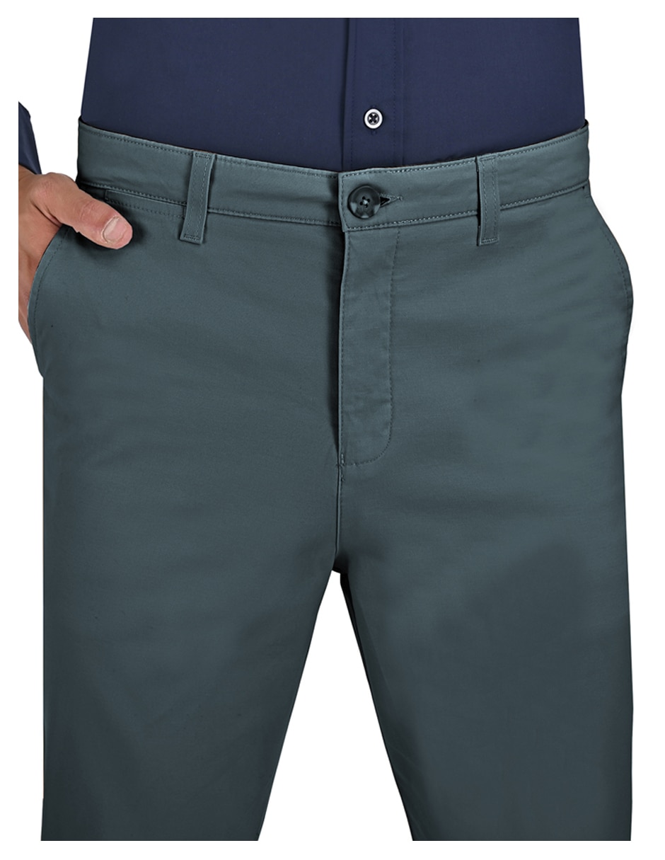 Pantalón casual slim de gabardina para hombre
