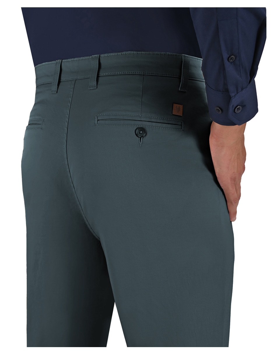 Pantalón casual slim de gabardina para hombre