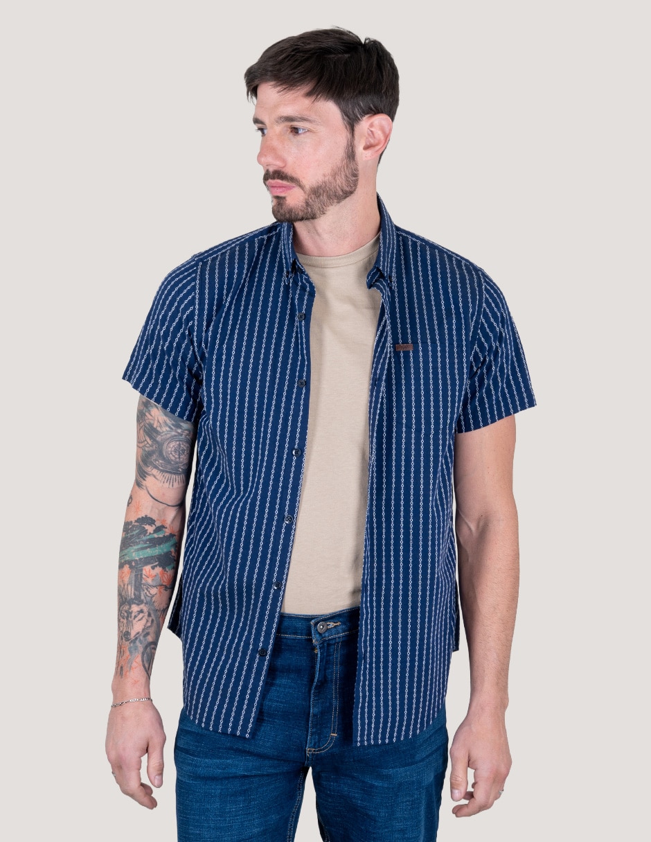 Camisa casual de algodón manga corta para hombre Camisa casual de algodón manga corta para hombre
