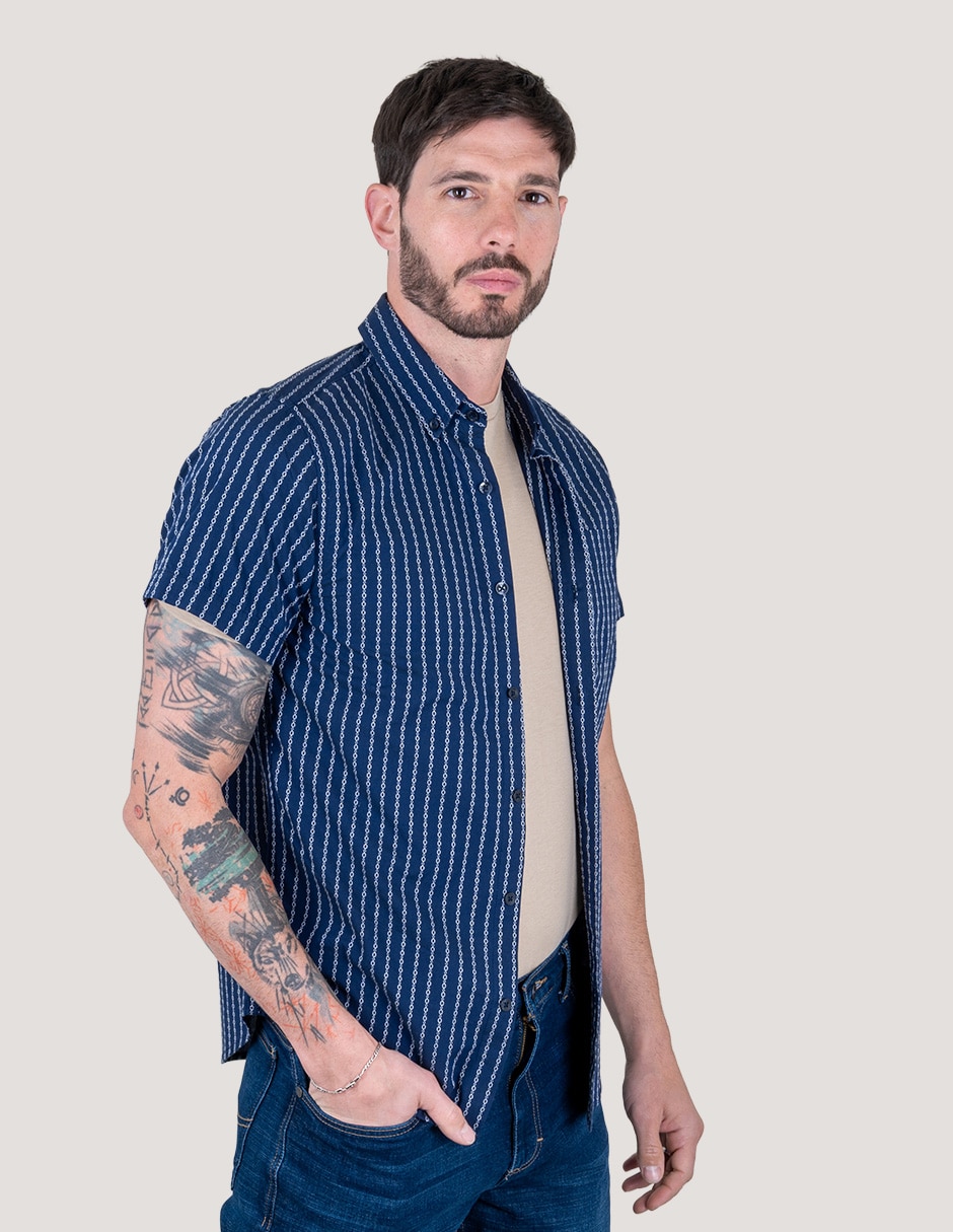 Camisa casual Lee de algodón manga corta para hombre