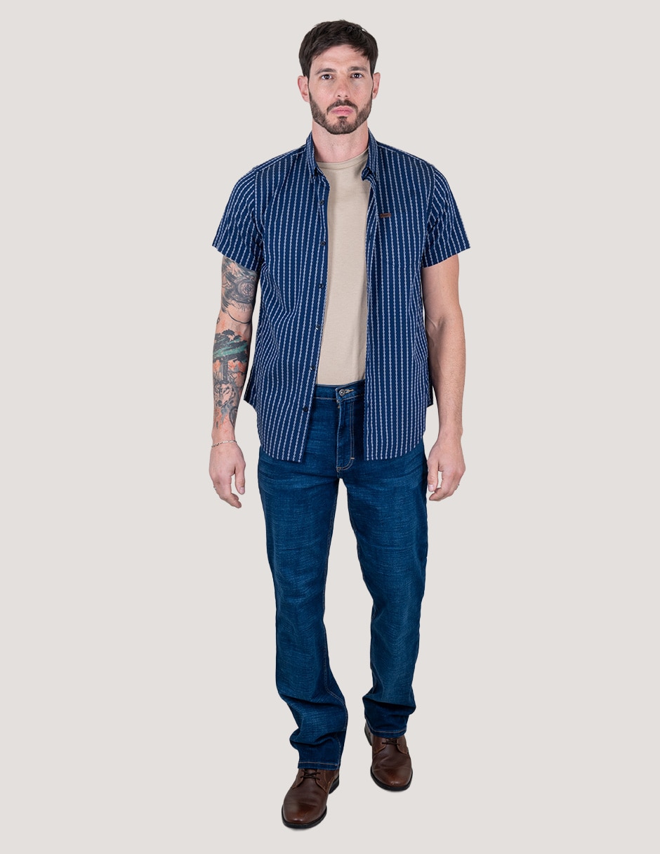 Camisa casual Lee de algodón manga corta para hombre