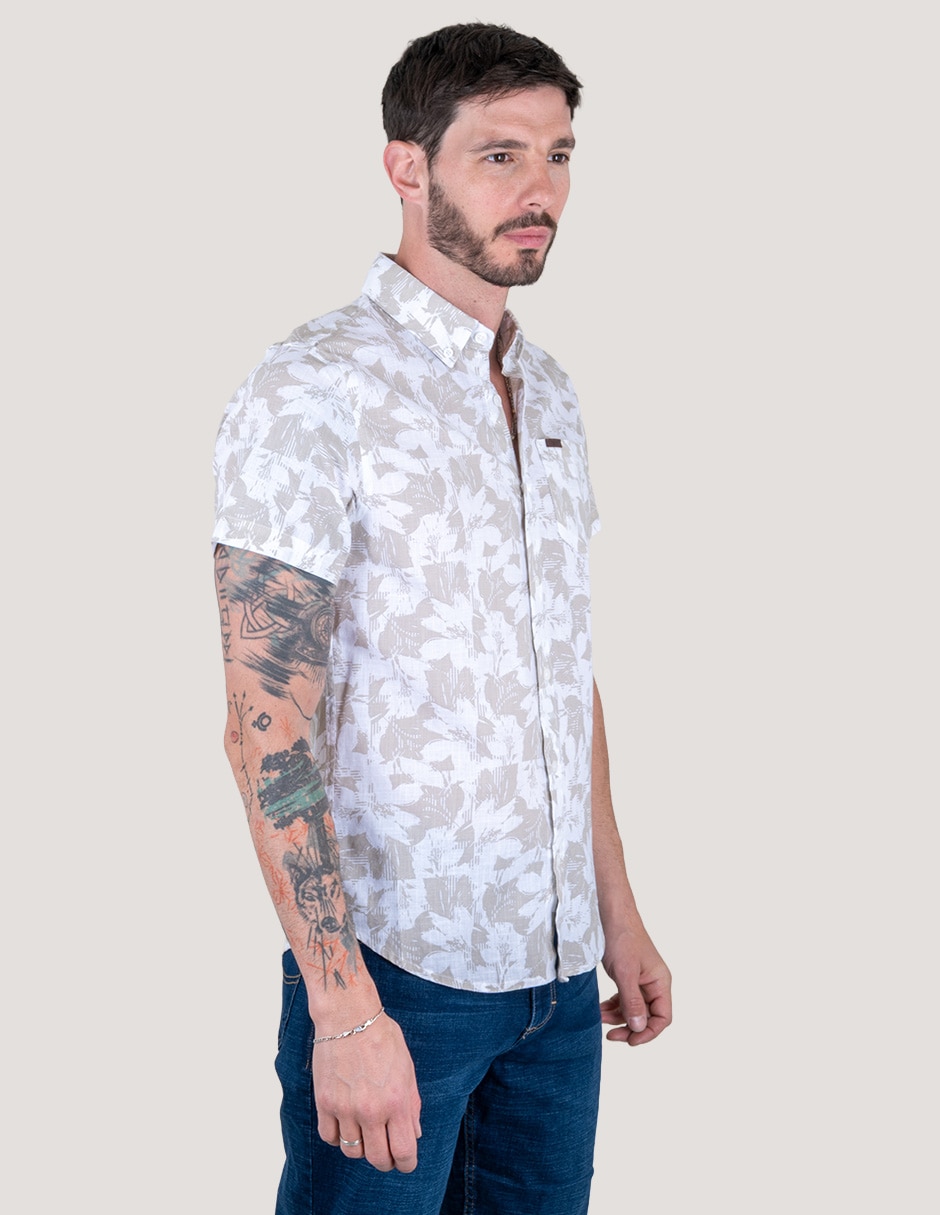 Camisa casual Lee de algodón manga corta para hombre