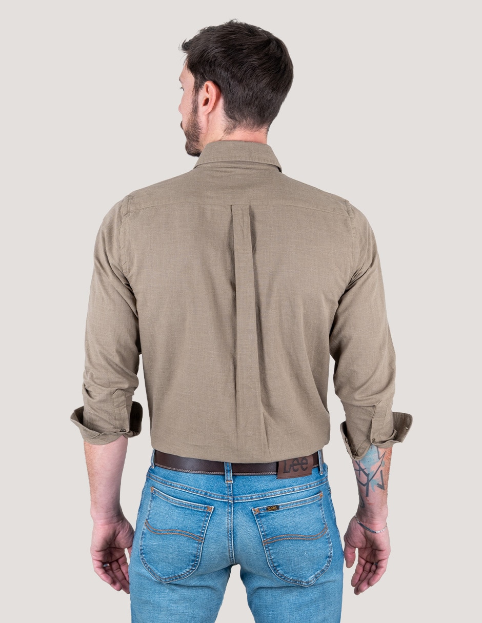 Camisa casual Lee de algodón manga larga para hombre