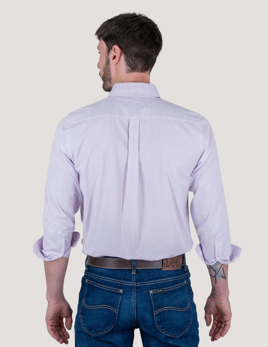 Camisa casual Lee de algodón manga larga para hombre