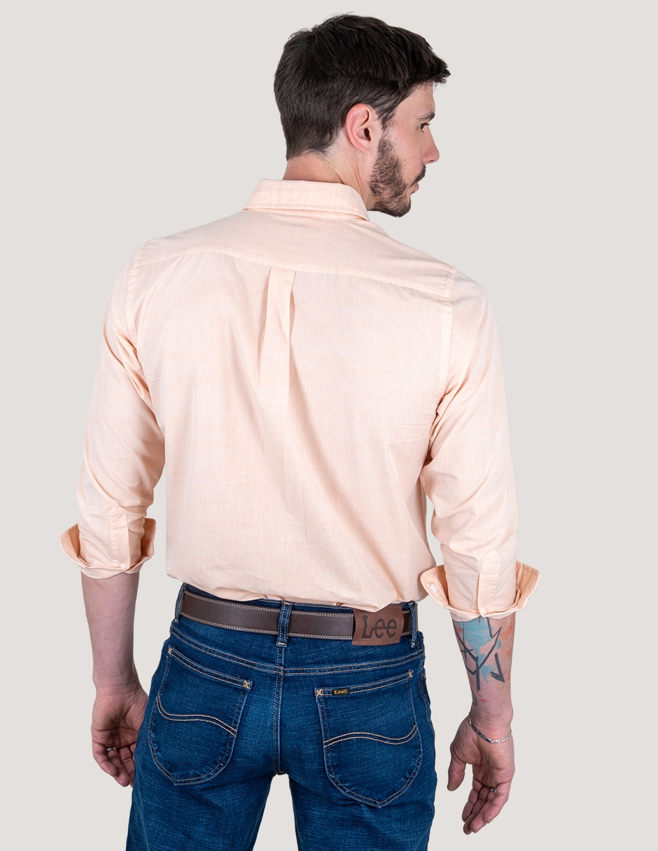 Camisa casual Lee de algodón manga larga para hombre