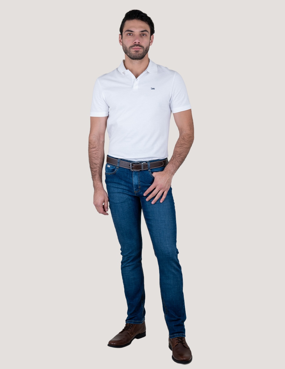 Jeans slim Lee Quality Genuine lavado whisker para hombre