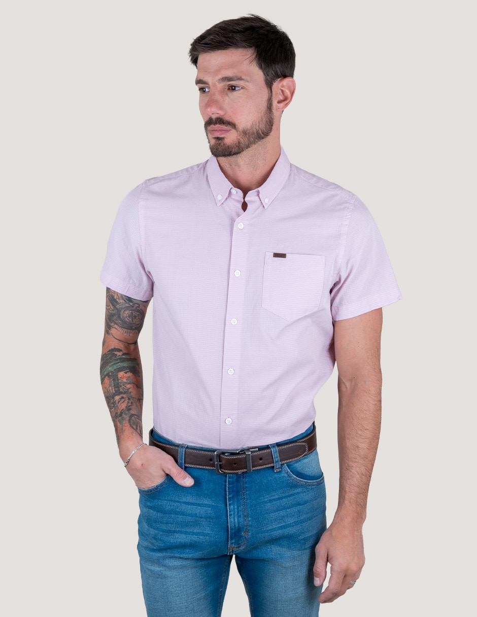 Camisa casual de algodón manga corta para hombre Camisa casual de algodón manga corta para hombre