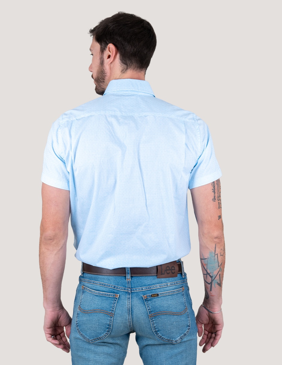 Camisa casual Lee de algodón manga corta para hombre