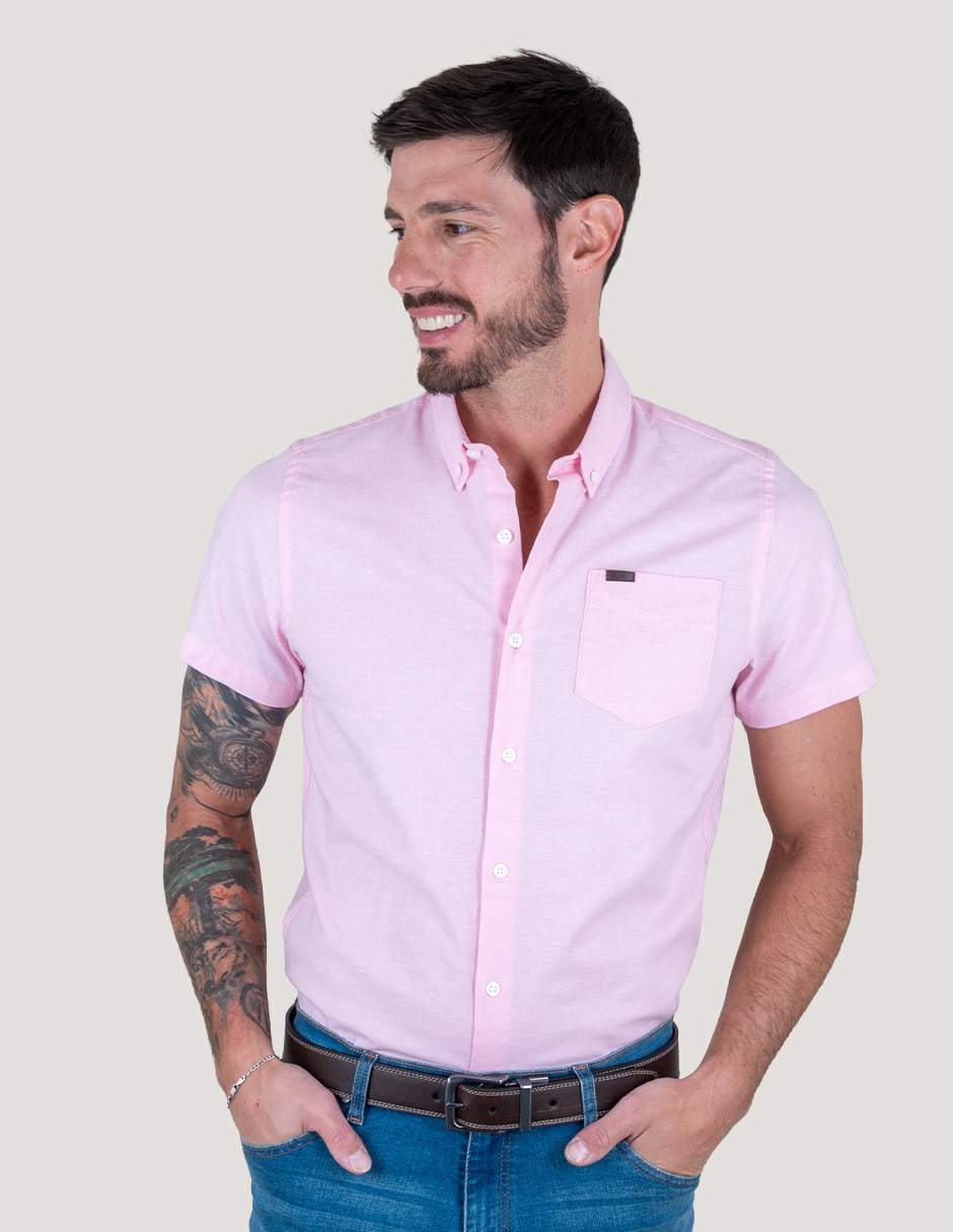 Camisa casual de algodón manga corta para hombre Camisa casual de algodón manga corta para hombre