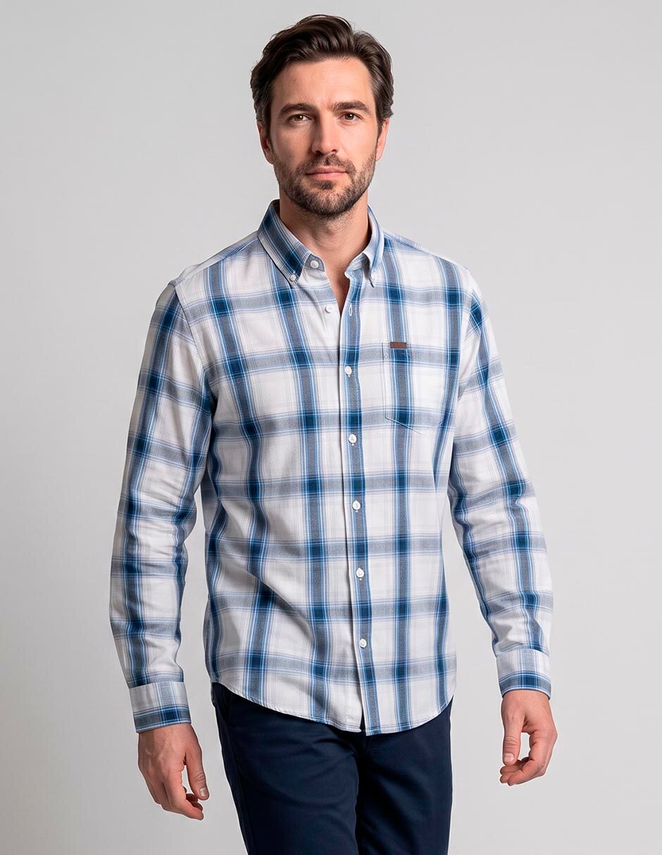 Camisa casual manga larga para hombre