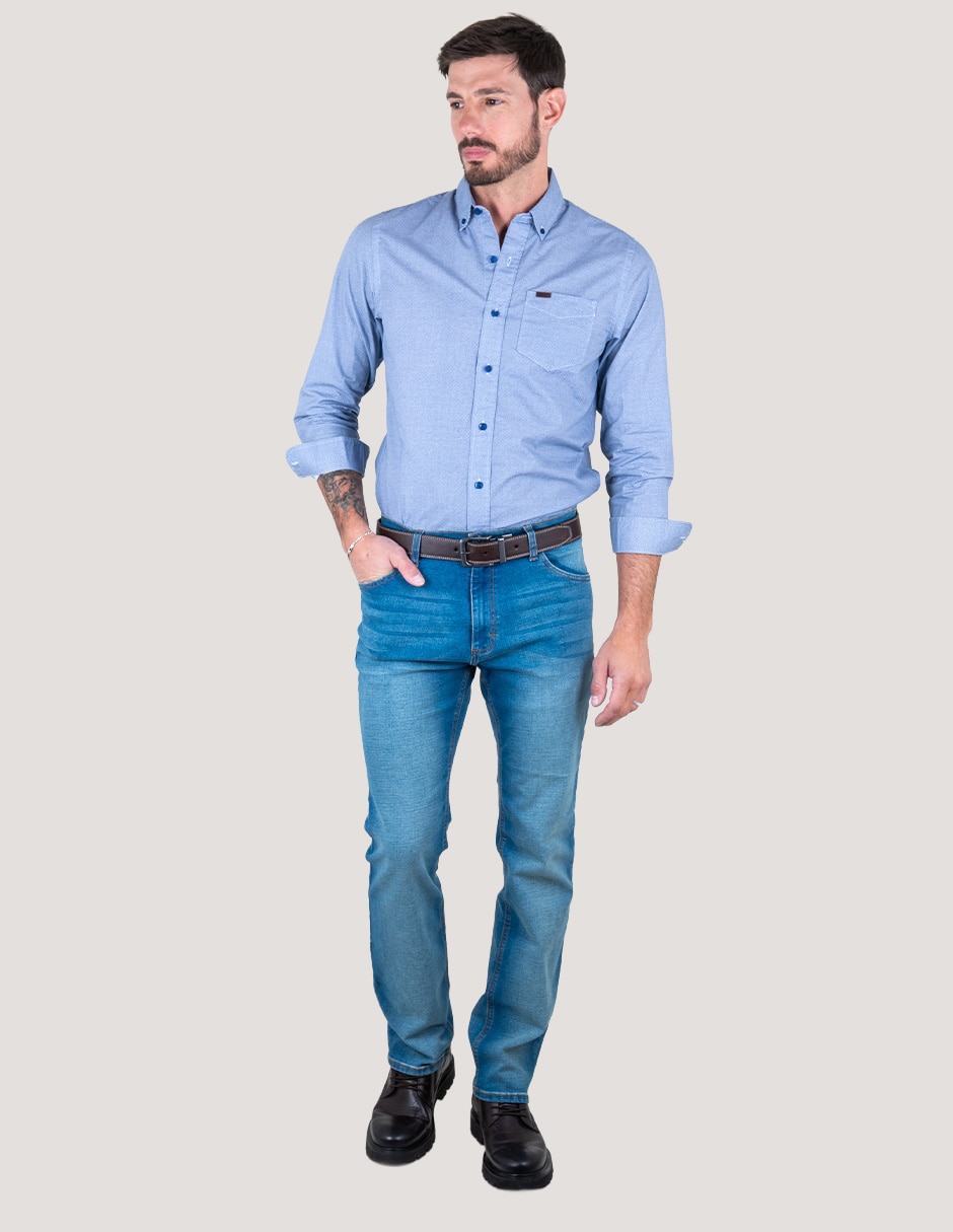 Camisa casual de algodón manga larga para hombre 7