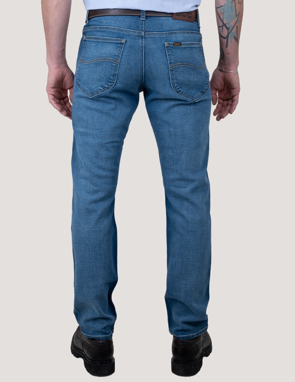Jeans slim lavado whisker para hombre 4