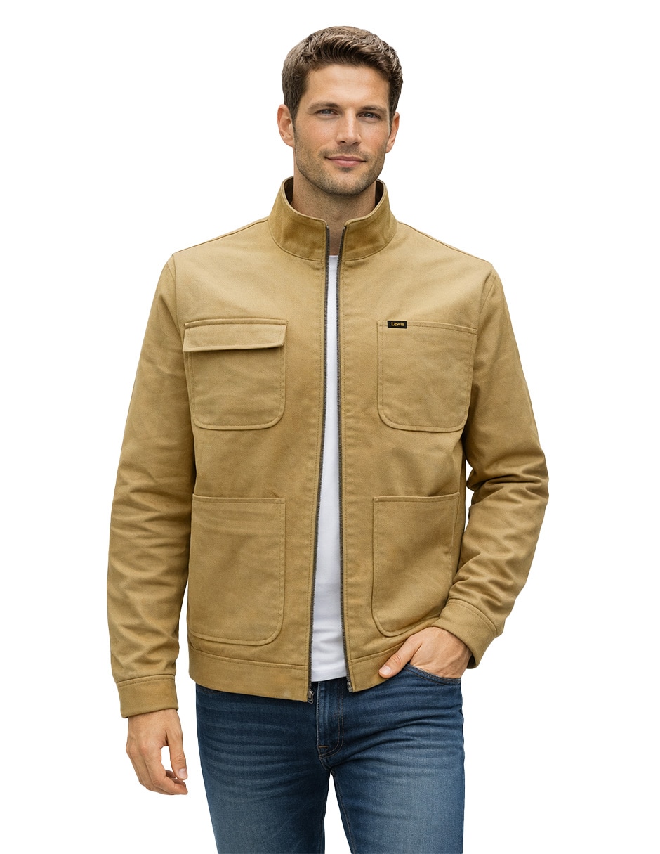 Chamarra casual con bolsillos para hombre Chamarra casual con bolsillos para hombre
