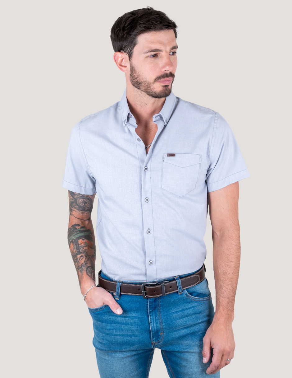 Camisa casual Lee de algodón manga corta para hombre