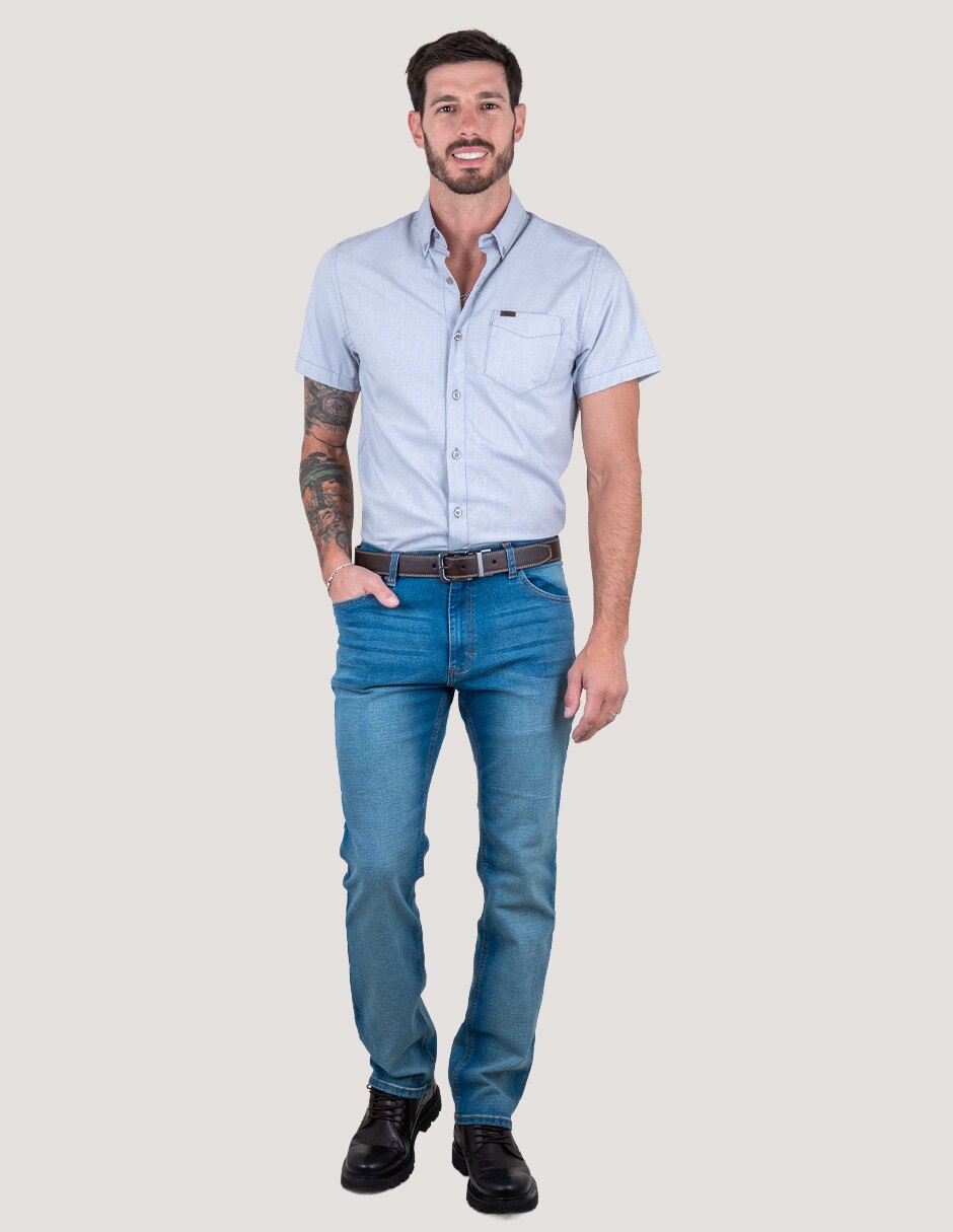 Camisa casual Lee de algodón manga corta para hombre
