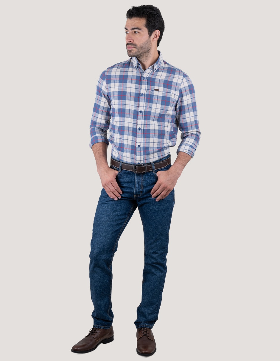 Camisa casual de algodón manga larga para hombre Camisa casual de algodón manga larga para hombre