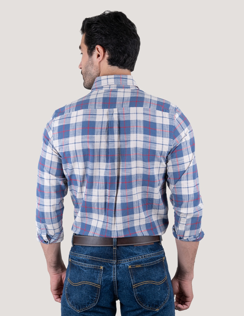 Camisa casual de algodón manga larga para hombre 1