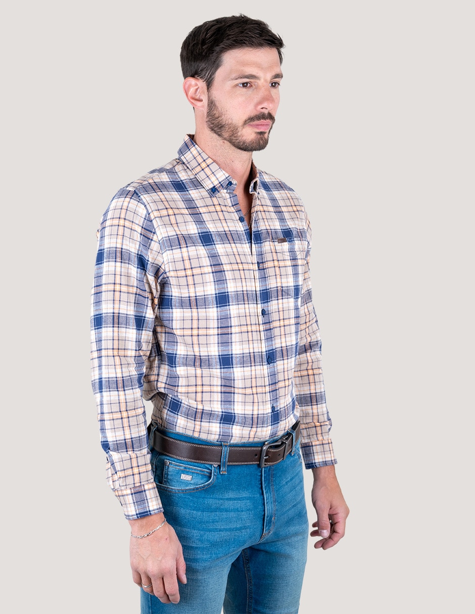 Camisa casual manga larga para hombre 4